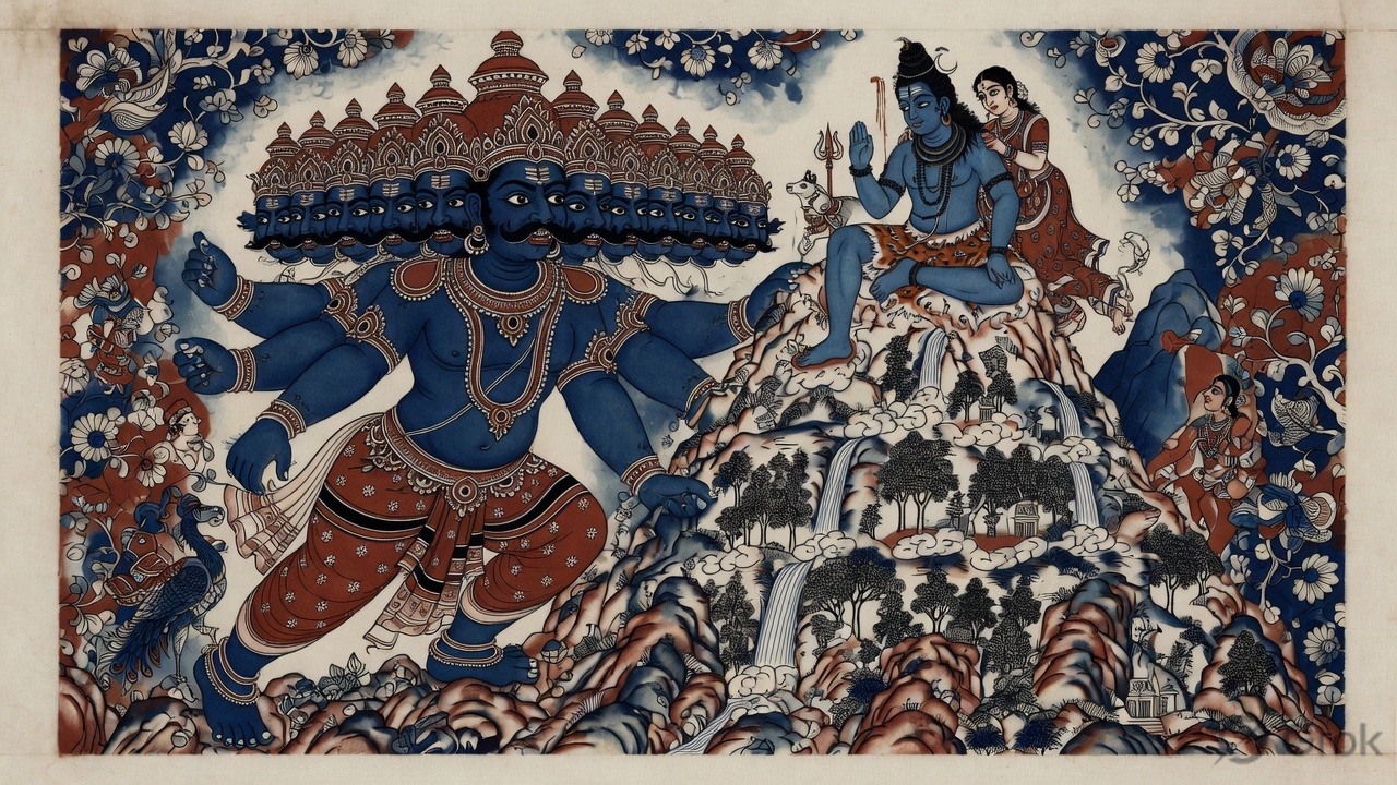 Ravana lifts Kailash