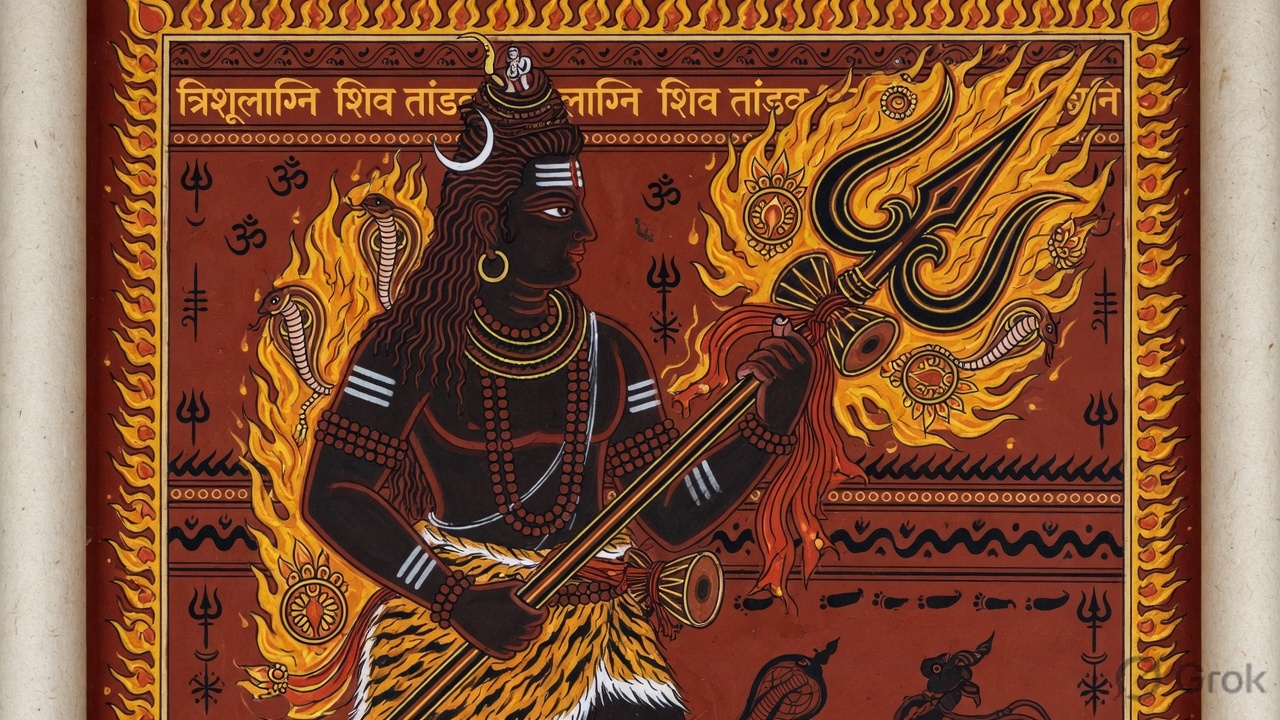 The trishula's fire